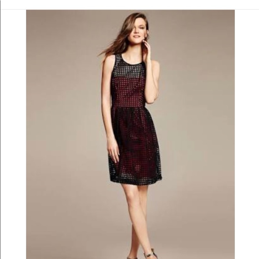 BANANA REPUBLIC navy eyelet dress